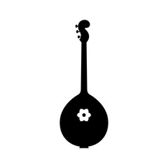 Domra, long-necked folk music instrument icon