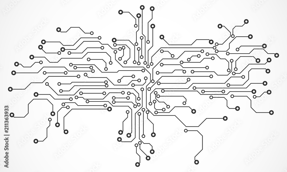Poster Circuit Board Hi Technology Grayscale Color Texture Vector Background