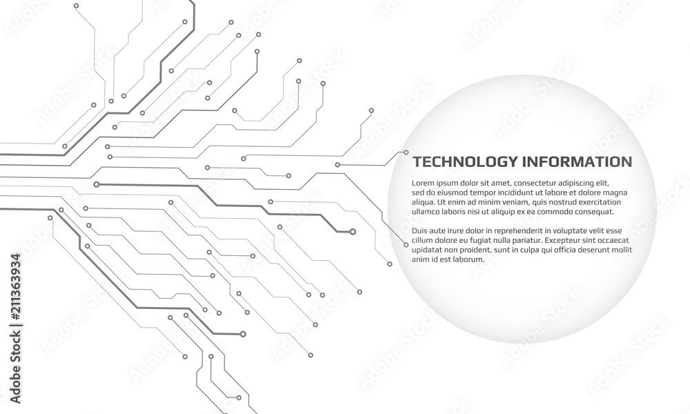 Poster Circuit Board Hi Technology Grayscale Color Tone Pattern For Infographic Vector Background