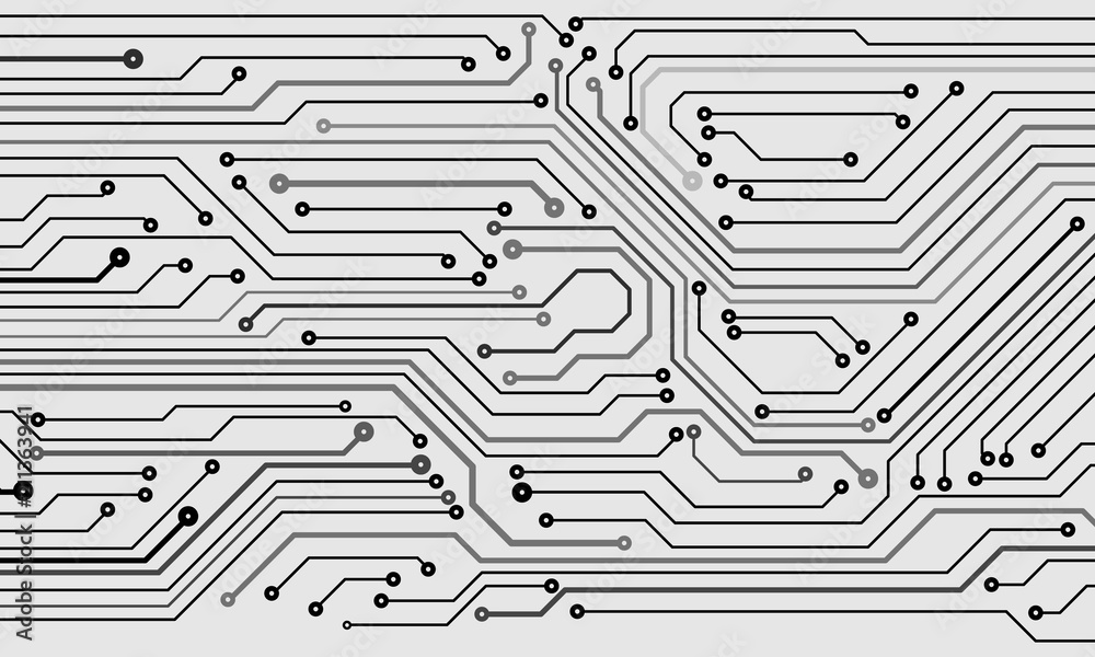 Poster Circuit Board Hi Technology Grayscale Color Tone Pattern Vector Background