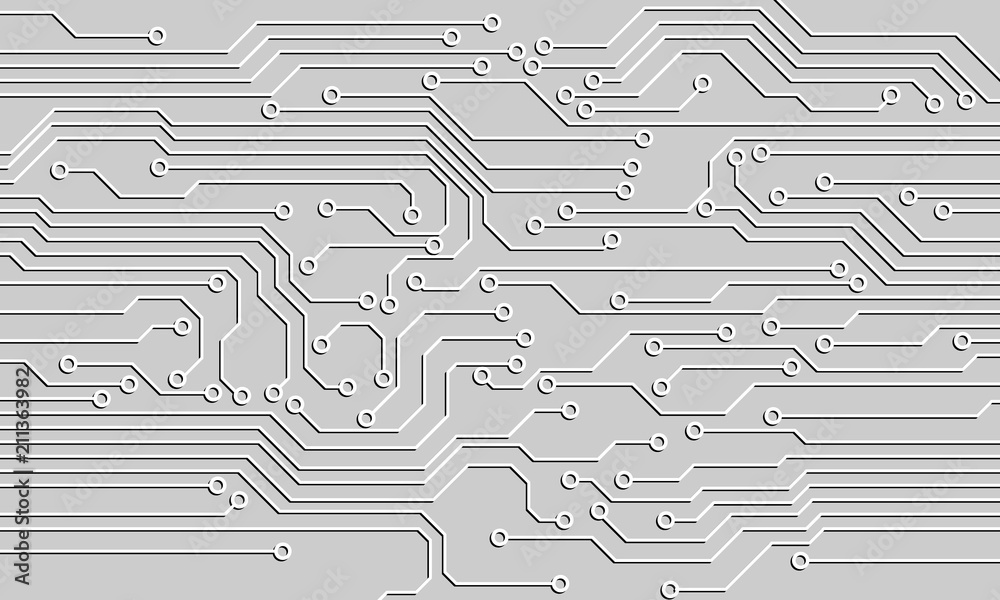 Poster Circuit Board Hi Technology Grayscale Color Tone Pattern Vector Background