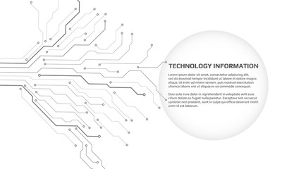 Circuit Board Hi Technology Grayscale Color Tone Pattern For Infographic Vector Background