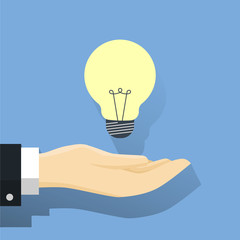 Businessman giving or offering money to another hand - Vector Flat Design