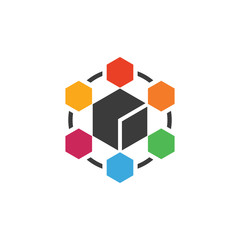 Colorful Cube Science Education Symbol