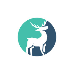 Deer Logo Circle Roe Silhouette Symbol