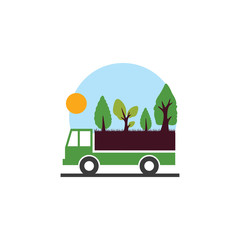 Green Nature Plant Tree Delivery Truck