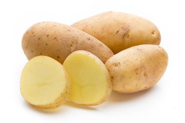 New potato isolated on the white background.