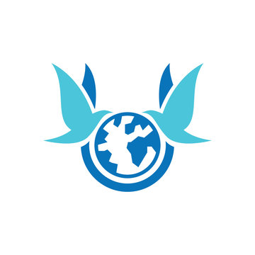 Twin Dove Globe Peace Agent Symbol