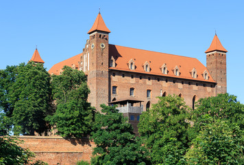 Fototapeta na wymiar Medieval brick castle of Teutonic Order in Gniew, Gdansk Pomerania, Poland