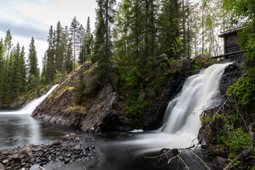 Komulankongas waterfalls in Hyrynsalmi, Finland.