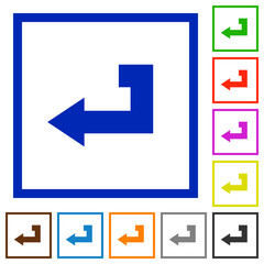 Return key flat framed icons