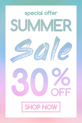 Design of multicoloured poster for Summer Sale. Vector.