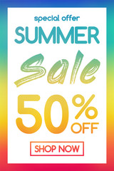 Multicoloured poster for Summer Sale. Vector.