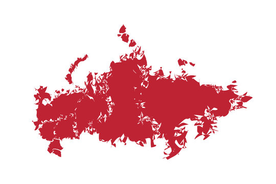 Mapa rojo de Rusia.