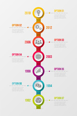 Company milestone with financial icons. Vector.