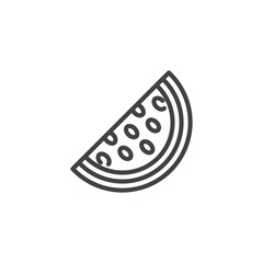 Watermelon fruit slice outline icon. linear style sign for mobile concept and web design. Summer diet food simple line vector icon. Symbol, logo illustration. Pixel perfect vector graphics
