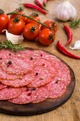 Thin slices of salami