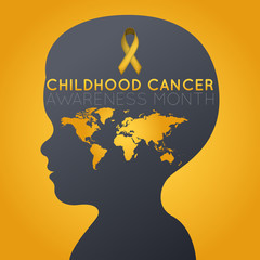 Childhood Cancer Awareness Month vector logo icon illustration