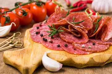Thin slices of salami