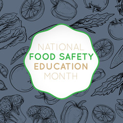 National Food Safety Education Month vector logo icon illustration
