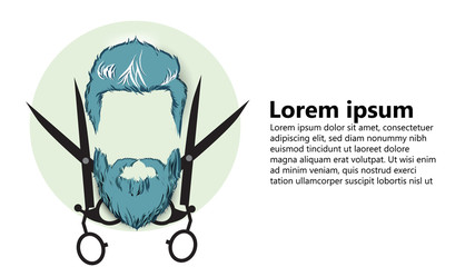 barber, hairdresser vintage startup business art paper cut 3D style vector illustration