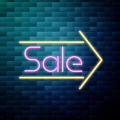 Sale glowing neon sign