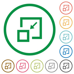 Shrink window flat icons with outlines