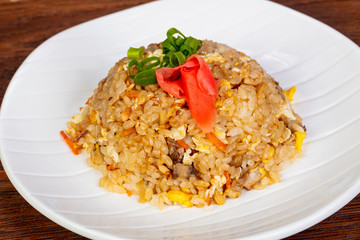 Stir fry rice with chicken