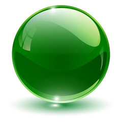 Glass sphere, green vector ball.
