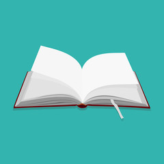 Open book with white pages vector illustration