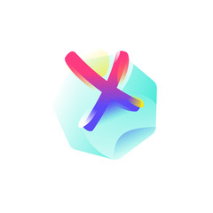 Obraz premium Letter X, logo, sign. Brand and logo for the company. Icon for website and print. Gradient icon isolated on white background.