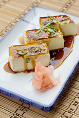 Grilled Tofu (Soybean Curd) with soy sauce