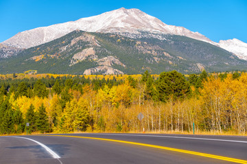 Highway at autumn in Colorado, USA.