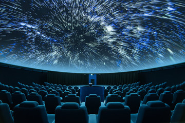 A spectacular fulldome digital projection at the planetarium - obrazy, fototapety, plakaty