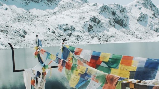 winter lake Gosaikunda in the Himalayas