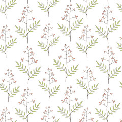Doodle style floral seamless pattern
