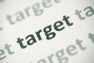 word target printed on paper macro