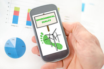 Environmental quality concept on a smartphone