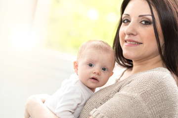 Portrait of mother and baby