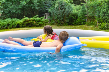 children in the pool