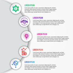 modern infographic with business icon and grey background