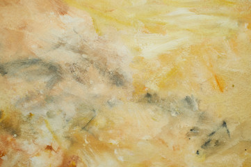 Texture, yellow wall with gray, ochre, brown strokes Closely