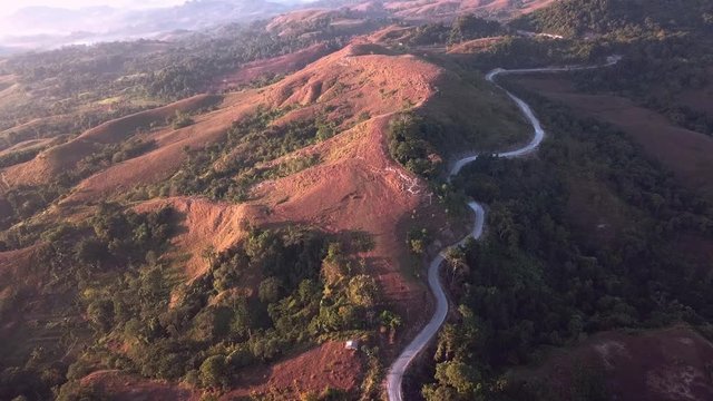 The streets are winding in the hills of West Sumba, on a sunny morning