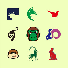 Animal vector set Logo element. Corporate branding identity design template. Animal design collection. Vector illustration