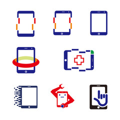 hand phone set service Sign Set. Vector Icons Clip Art collection