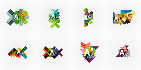 Set of geometric design abstract option infographics