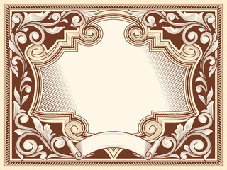 Vintage decorative ornate blank