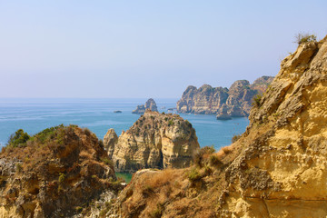 Fototapeta premium Rocky coast near Ponta da Piedade, Lagos, Portugal