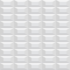 Seamless pyramidal texture, white geometric structure, white architectural  seamless background
