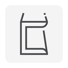 Steel product icon. C chanel profile shape. That alloy of iron from steel production industry and metallurgy used as beam, bar, frame, girder, structure in engineering, construction building material.